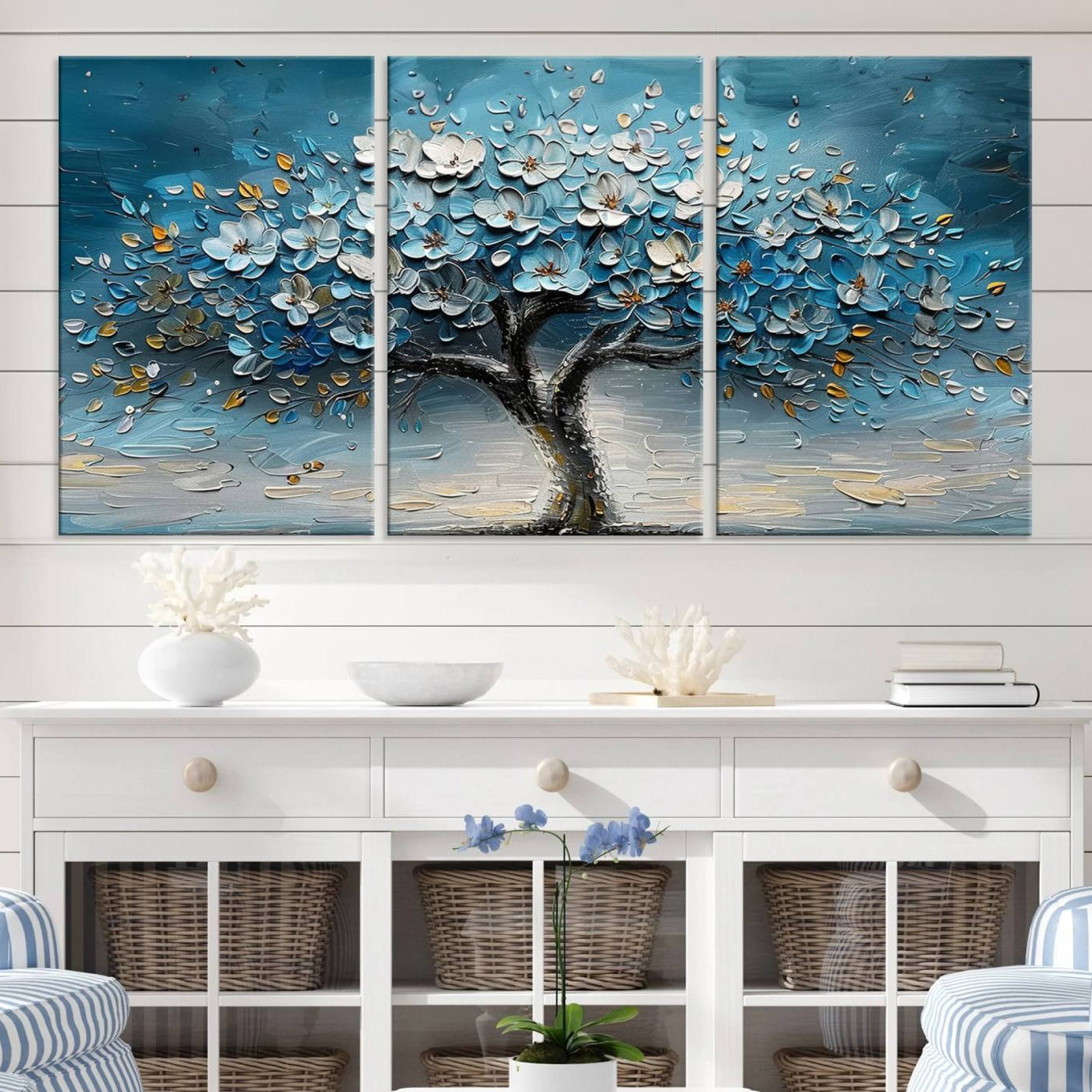 24109-MGV-CV-36X24-Abstract Blooming Tree Wall Art Canvas Print - Floral Printing for Modern Home Decor