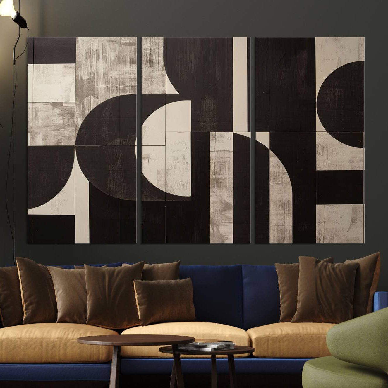 63644-MGV-CV-36X24-Abstract Brown Wabi Sabi Canvas Print Set – Minimalist Mid-Century Wall Art Contemporary Artwork for Home, Office