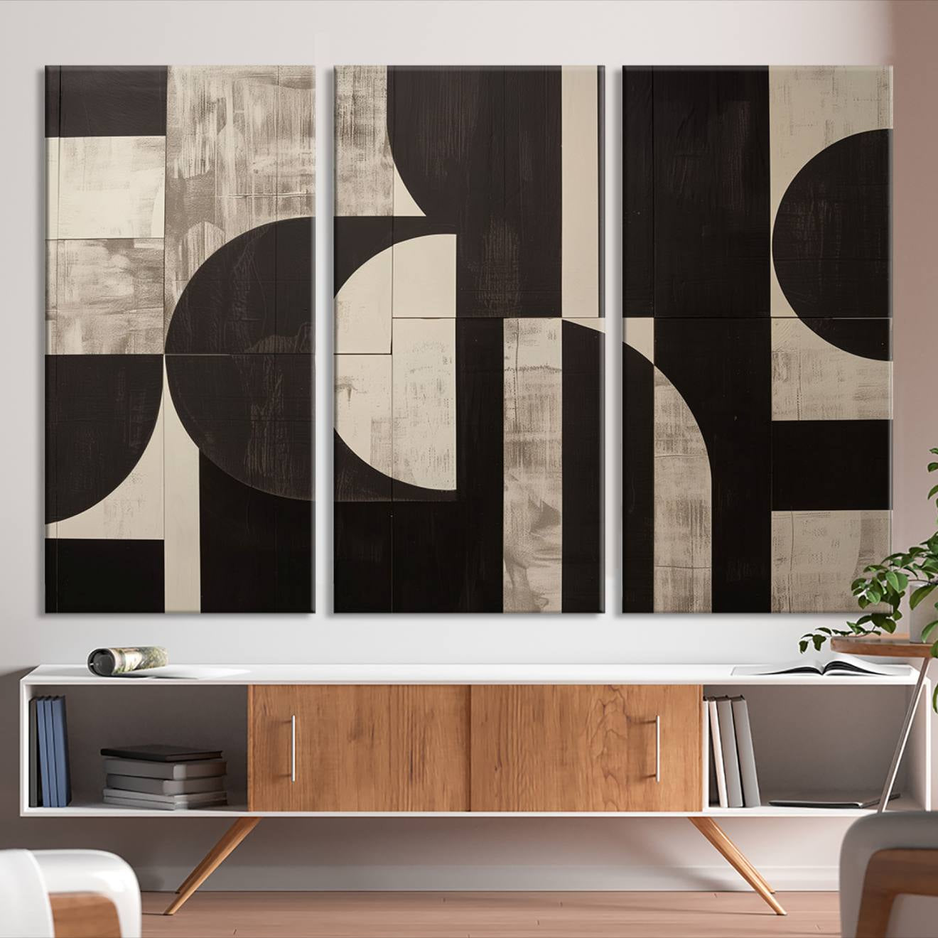 63644-MGV-CV-36X24-Abstract Brown Wabi Sabi Canvas Print Set – Minimalist Mid-Century Wall Art Contemporary Artwork for Home, Office