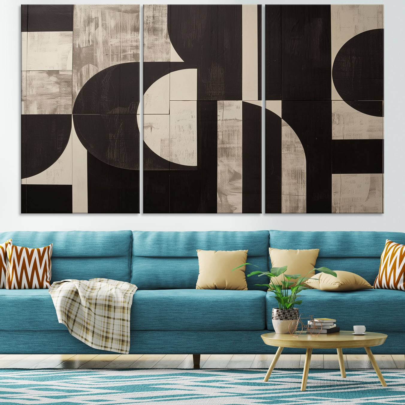 63644-MGV-CV-36X24-Abstract Brown Wabi Sabi Canvas Print Set – Minimalist Mid-Century Wall Art Contemporary Artwork for Home, Office
