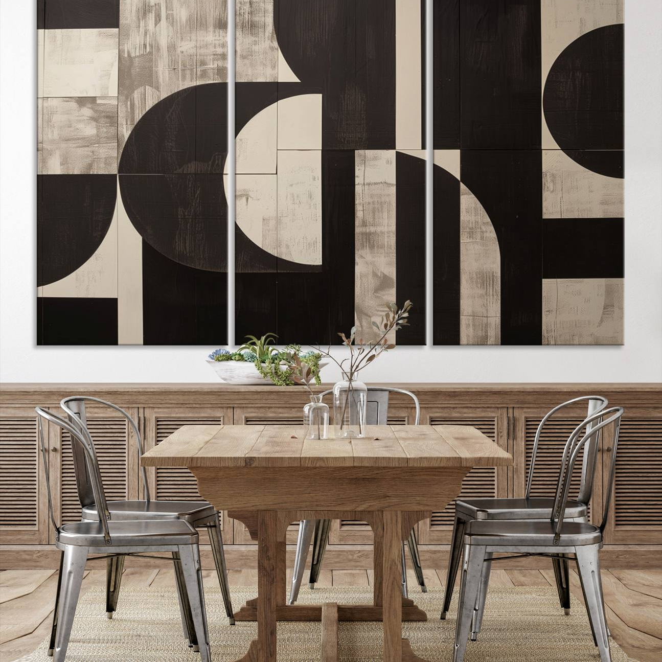 63644-MGV-CV-36X24-Abstract Brown Wabi Sabi Canvas Print Set – Minimalist Mid-Century Wall Art Contemporary Artwork for Home, Office