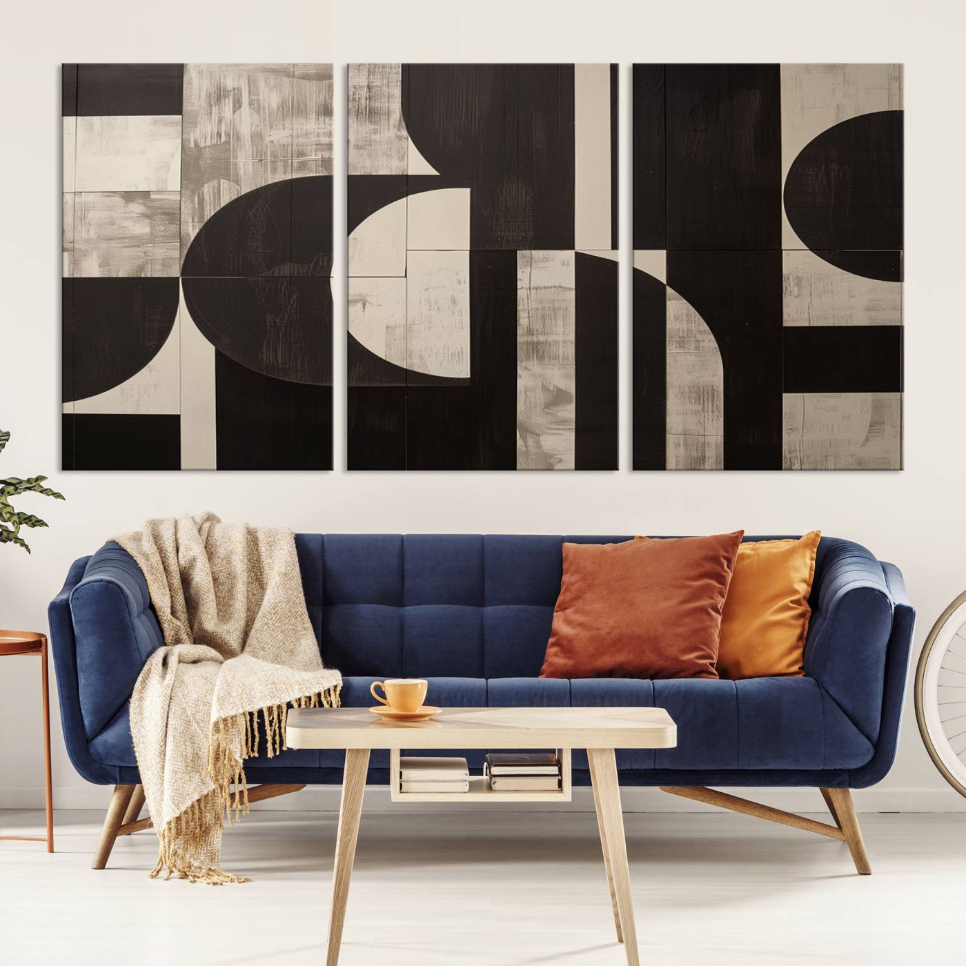 63644-MGV-CV-36X24-Abstract Brown Wabi Sabi Canvas Print Set – Minimalist Mid-Century Wall Art Contemporary Artwork for Home, Office