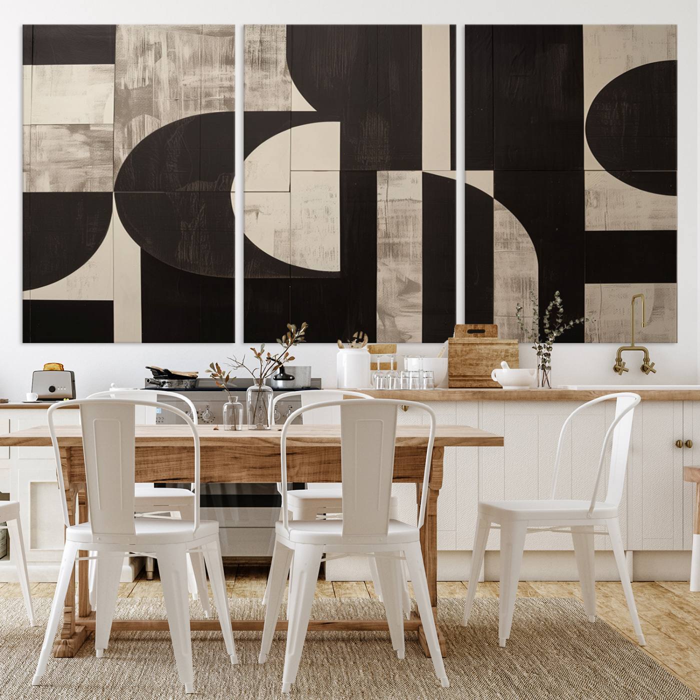 63644-MGV-CV-36X24-Abstract Brown Wabi Sabi Canvas Print Set – Minimalist Mid-Century Wall Art Contemporary Artwork for Home, Office