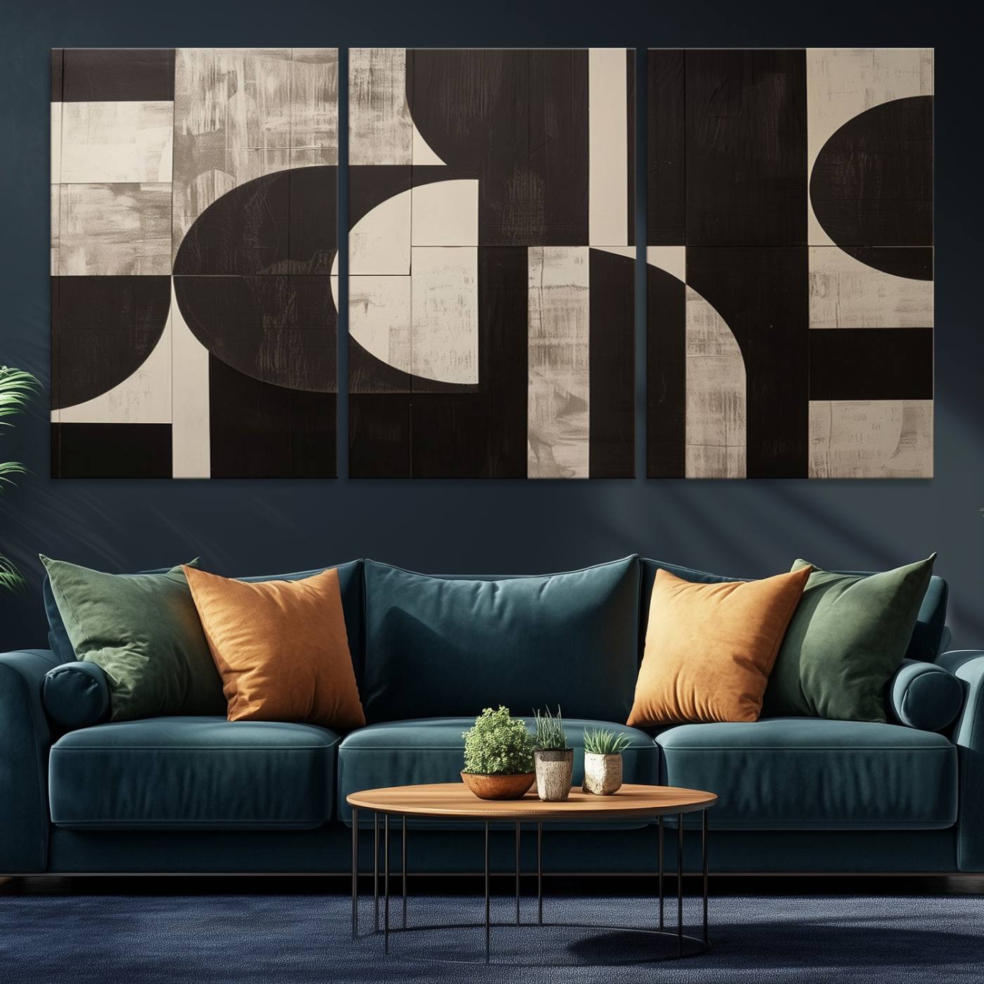 63644-MGV-CV-36X24-Abstract Brown Wabi Sabi Canvas Print Set – Minimalist Mid-Century Wall Art Contemporary Artwork for Home, Office