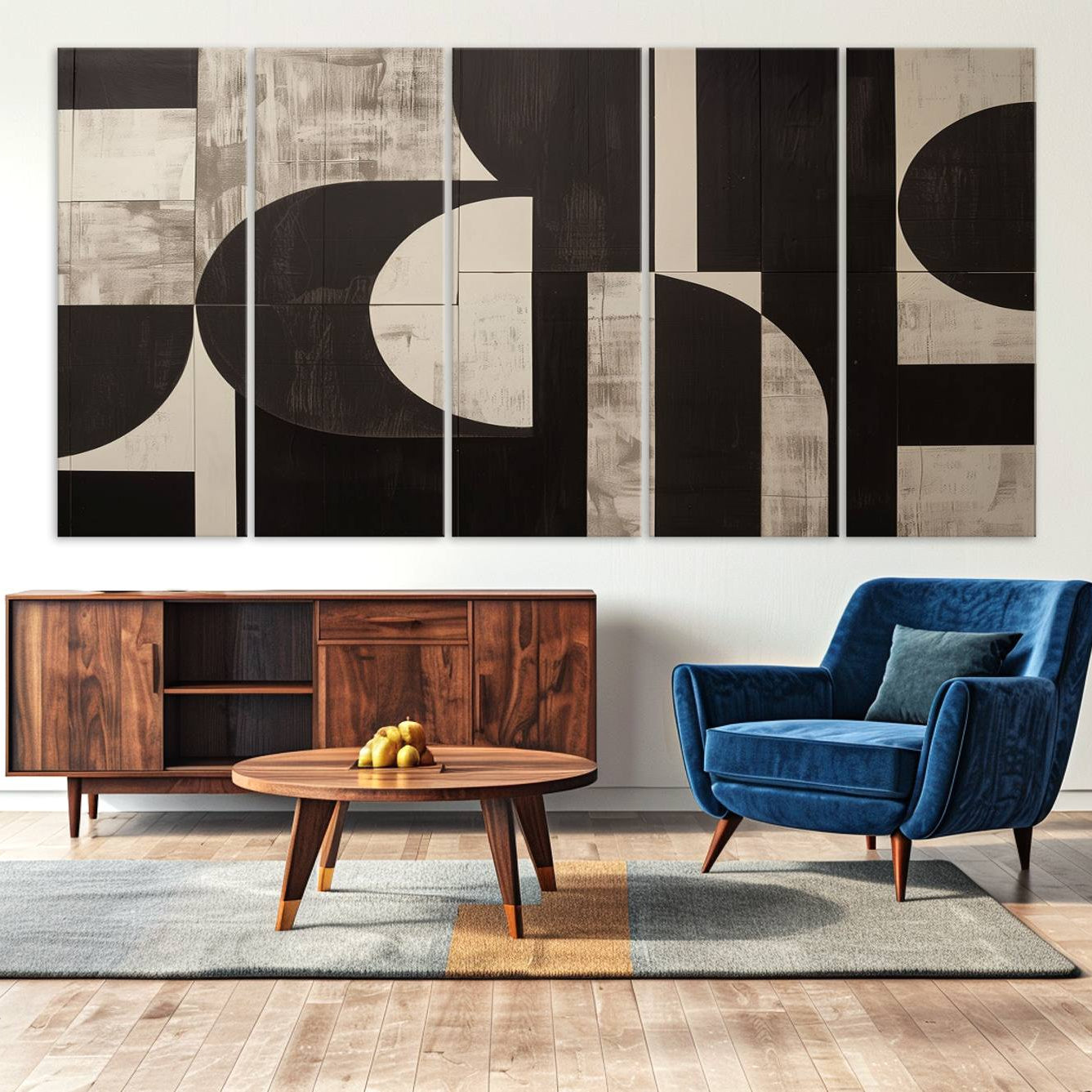 63644-MGV-CV-36X24-Abstract Brown Wabi Sabi Canvas Print Set – Minimalist Mid-Century Wall Art Contemporary Artwork for Home, Office