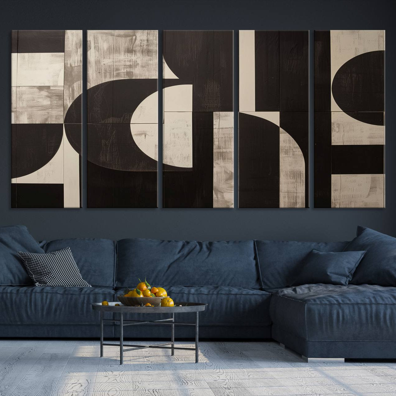 63644-MGV-CV-36X24-Abstract Brown Wabi Sabi Canvas Print Set – Minimalist Mid-Century Wall Art Contemporary Artwork for Home, Office