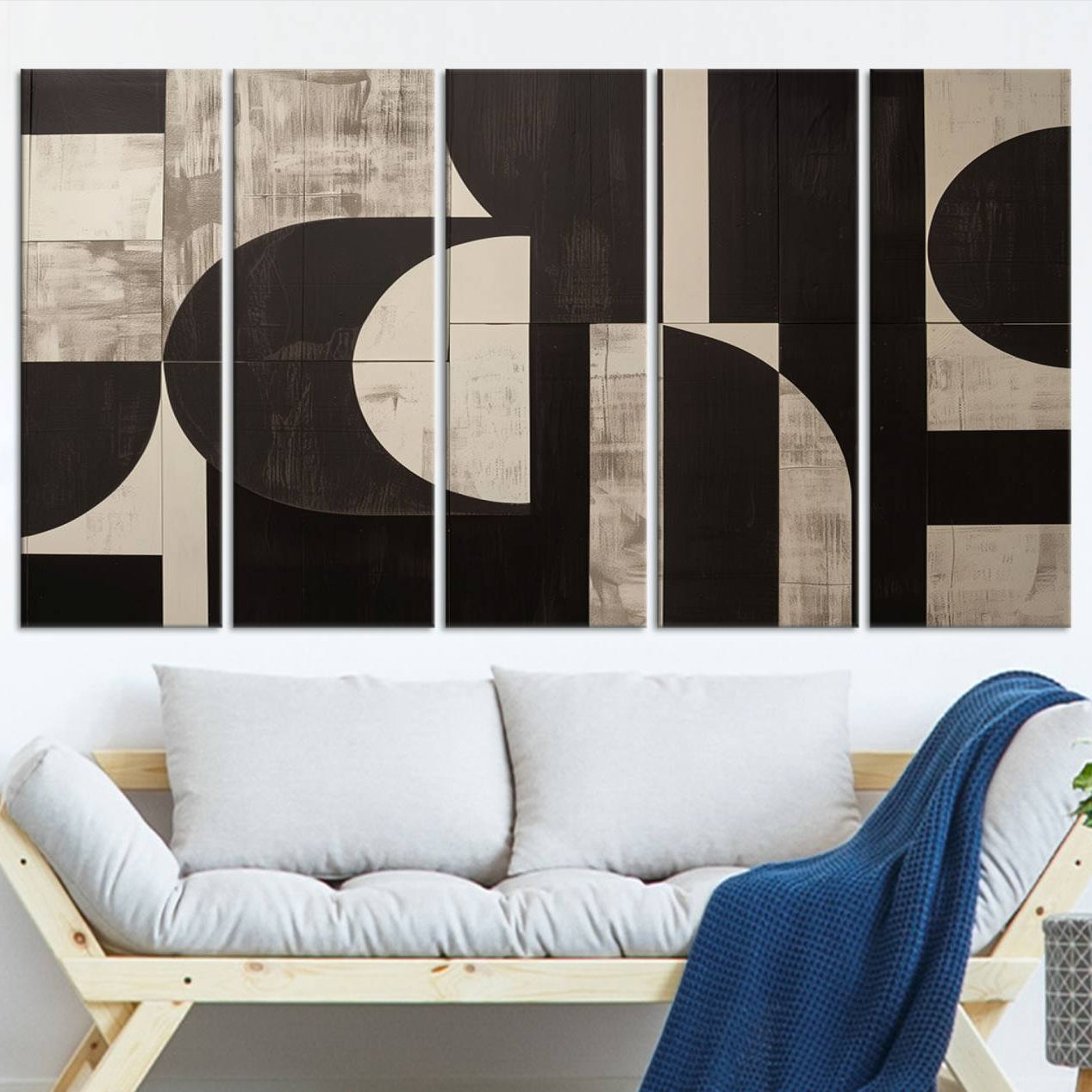 63644-MGV-CV-36X24-Abstract Brown Wabi Sabi Canvas Print Set – Minimalist Mid-Century Wall Art Contemporary Artwork for Home, Office