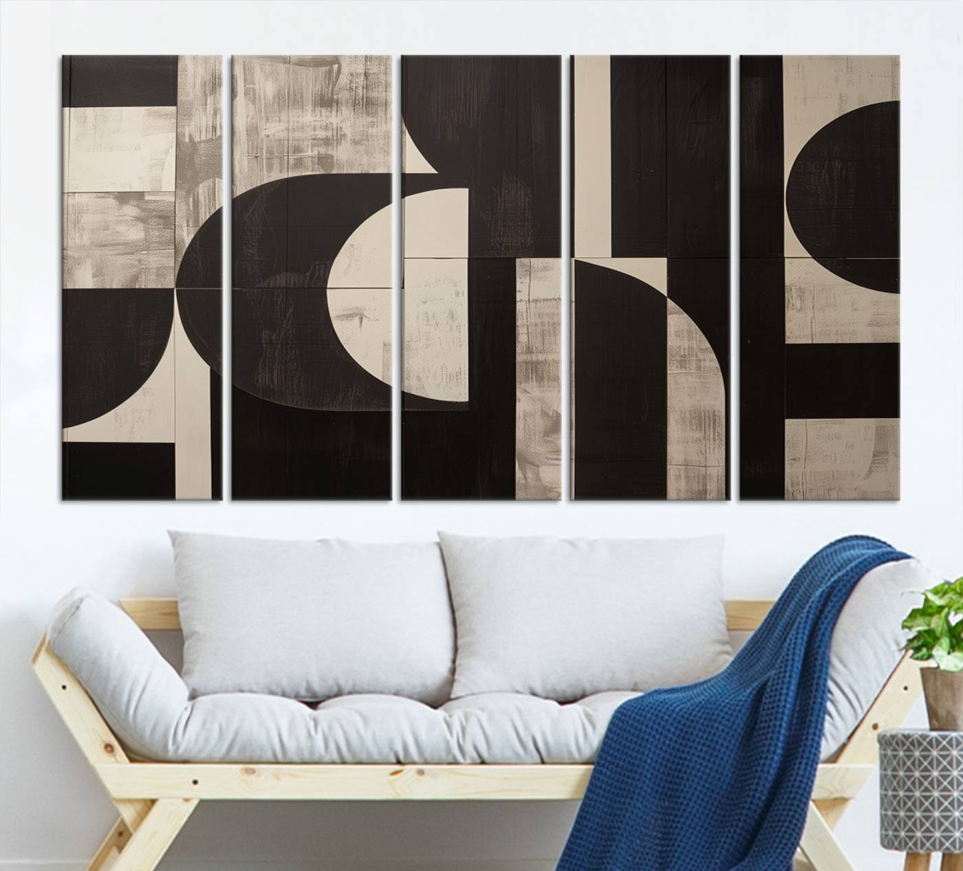 63644-MGV-CV-36X24-Abstract Brown Wabi Sabi Canvas Print Set – Minimalist Mid-Century Wall Art Contemporary Artwork for Home, Office