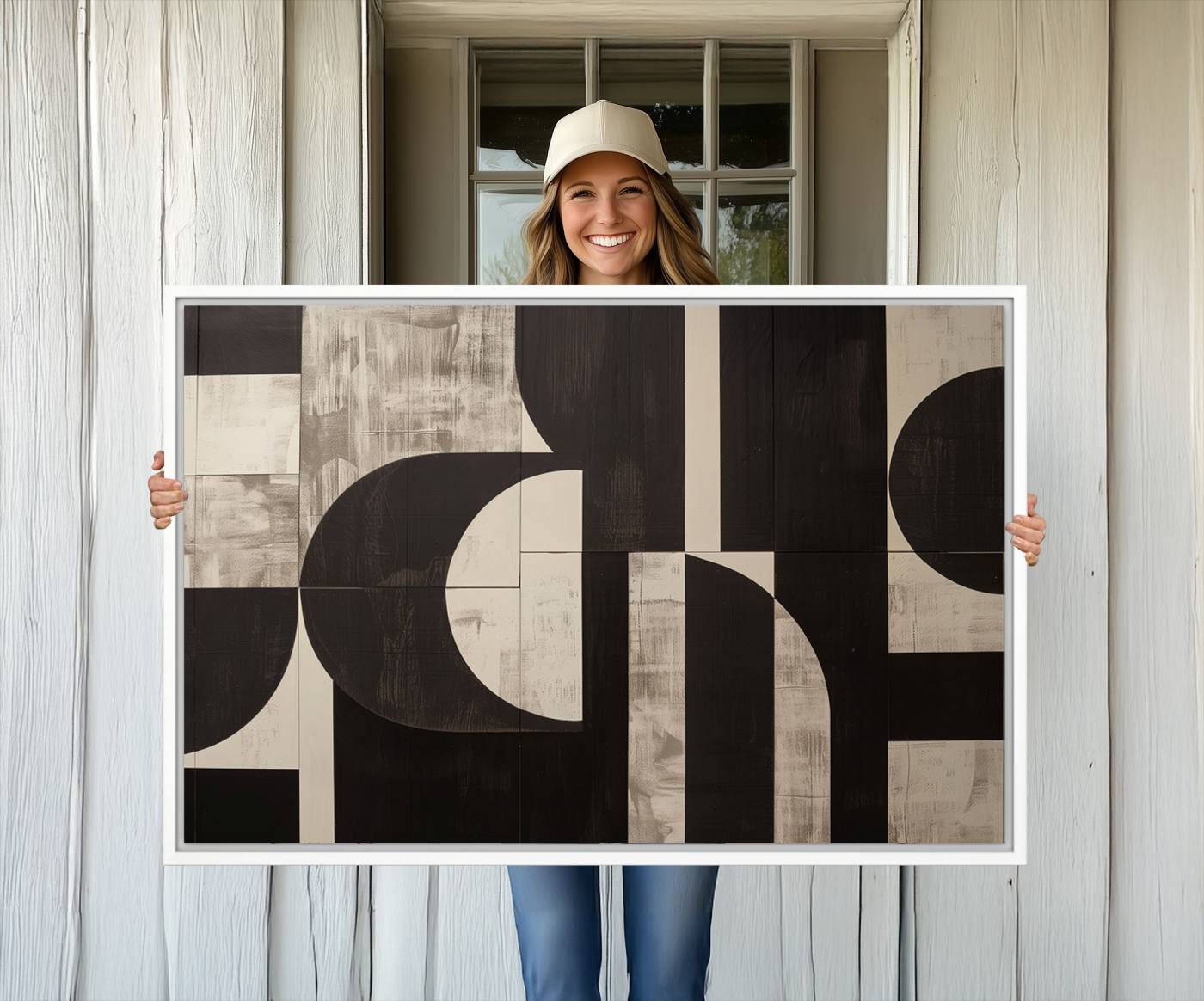 63644-MGV-CV-36X24-Abstract Brown Wabi Sabi Canvas Print Set – Minimalist Mid-Century Wall Art Contemporary Artwork for Home, Office