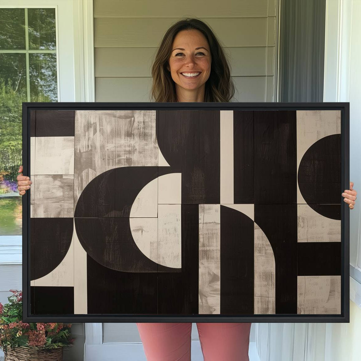 63644-MGV-CV-36X24-Abstract Brown Wabi Sabi Canvas Print Set – Minimalist Mid-Century Wall Art Contemporary Artwork for Home, Office