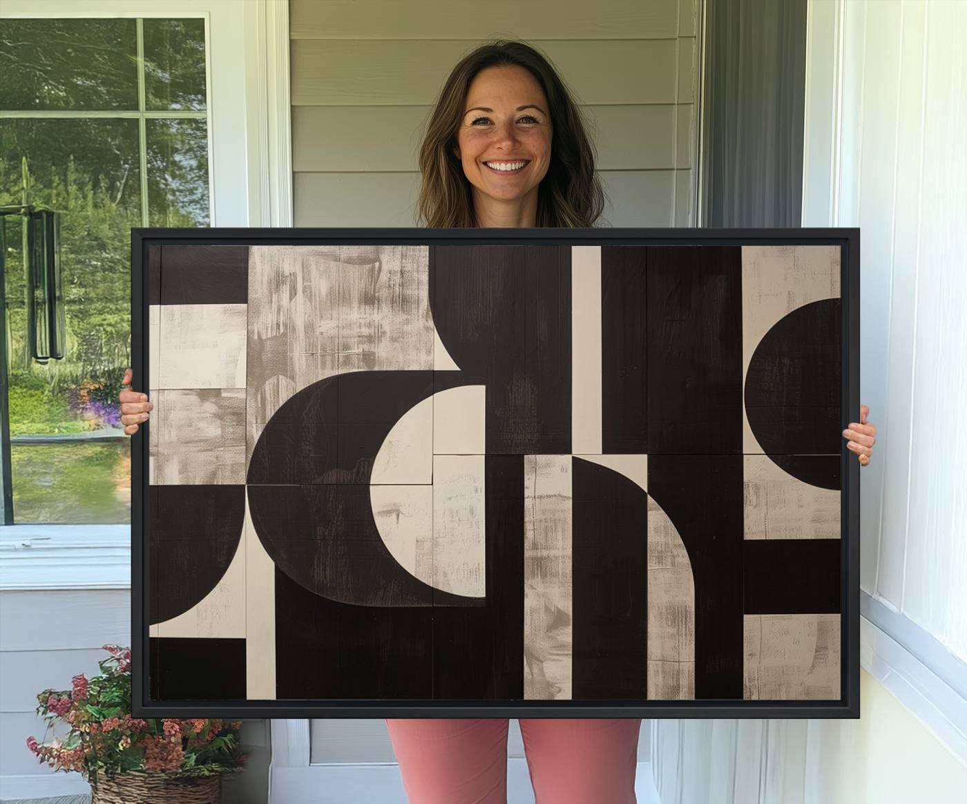 63644-MGV-CV-36X24-Abstract Brown Wabi Sabi Canvas Print Set – Minimalist Mid-Century Wall Art Contemporary Artwork for Home, Office