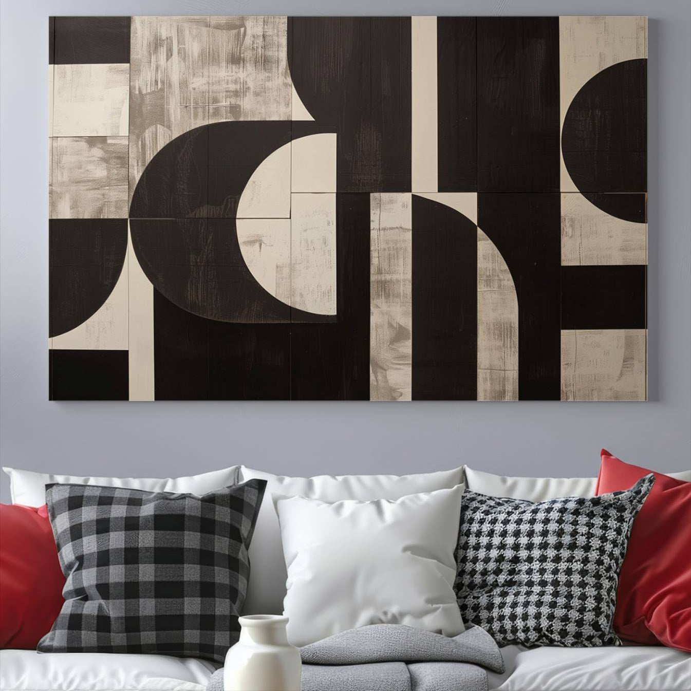 63644-MGV-CV-36X24-Abstract Brown Wabi Sabi Canvas Print Set – Minimalist Mid-Century Wall Art Contemporary Artwork for Home, Office