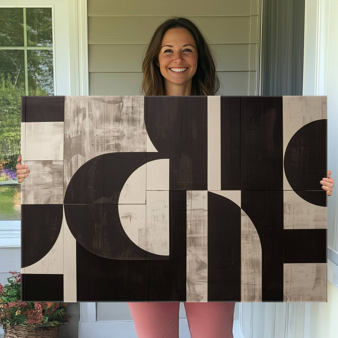 63644-MGV-CV-36X24-Abstract Brown Wabi Sabi Canvas Print Set – Minimalist Mid-Century Wall Art Contemporary Artwork for Home, Office