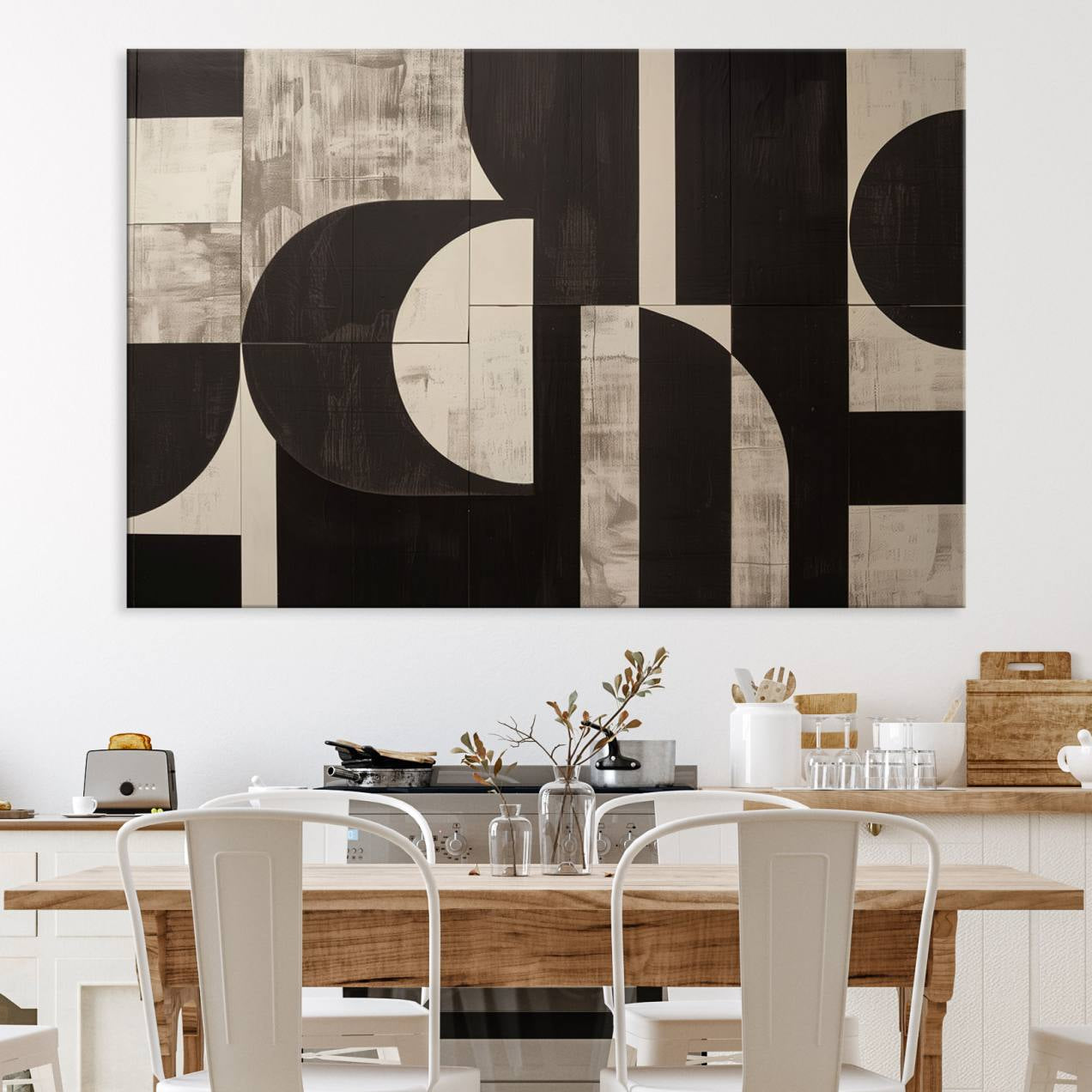 63644-MGV-CV-36X24-Abstract Brown Wabi Sabi Canvas Print Set – Minimalist Mid-Century Wall Art Contemporary Artwork for Home, Office