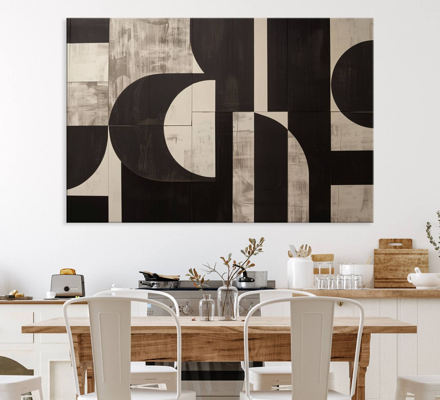 63644-MGV-CV-36X24-Abstract Brown Wabi Sabi Canvas Print Set – Minimalist Mid-Century Wall Art Contemporary Artwork for Home, Office