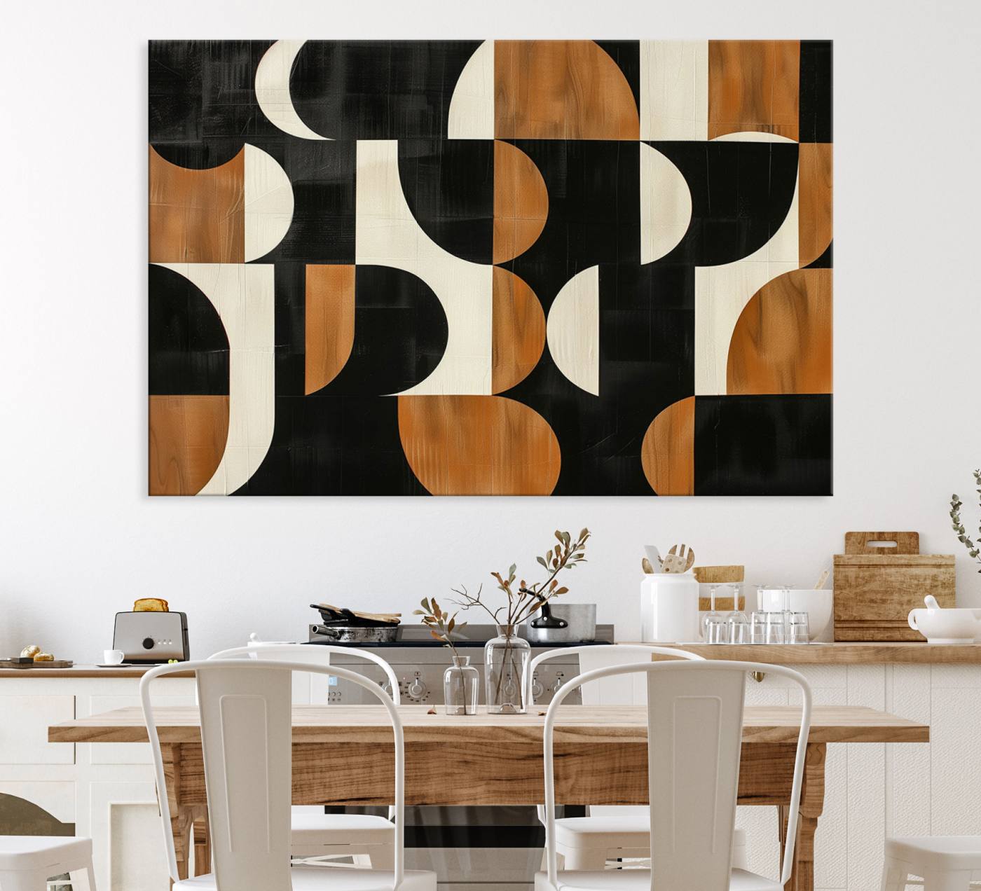 95169-MGV-CV-36X24-Abstract Geometric Wabi Sabi Wall Art Canvas Print Set – Minimalist Mid-Century Contemporary Artwork for Home, Office