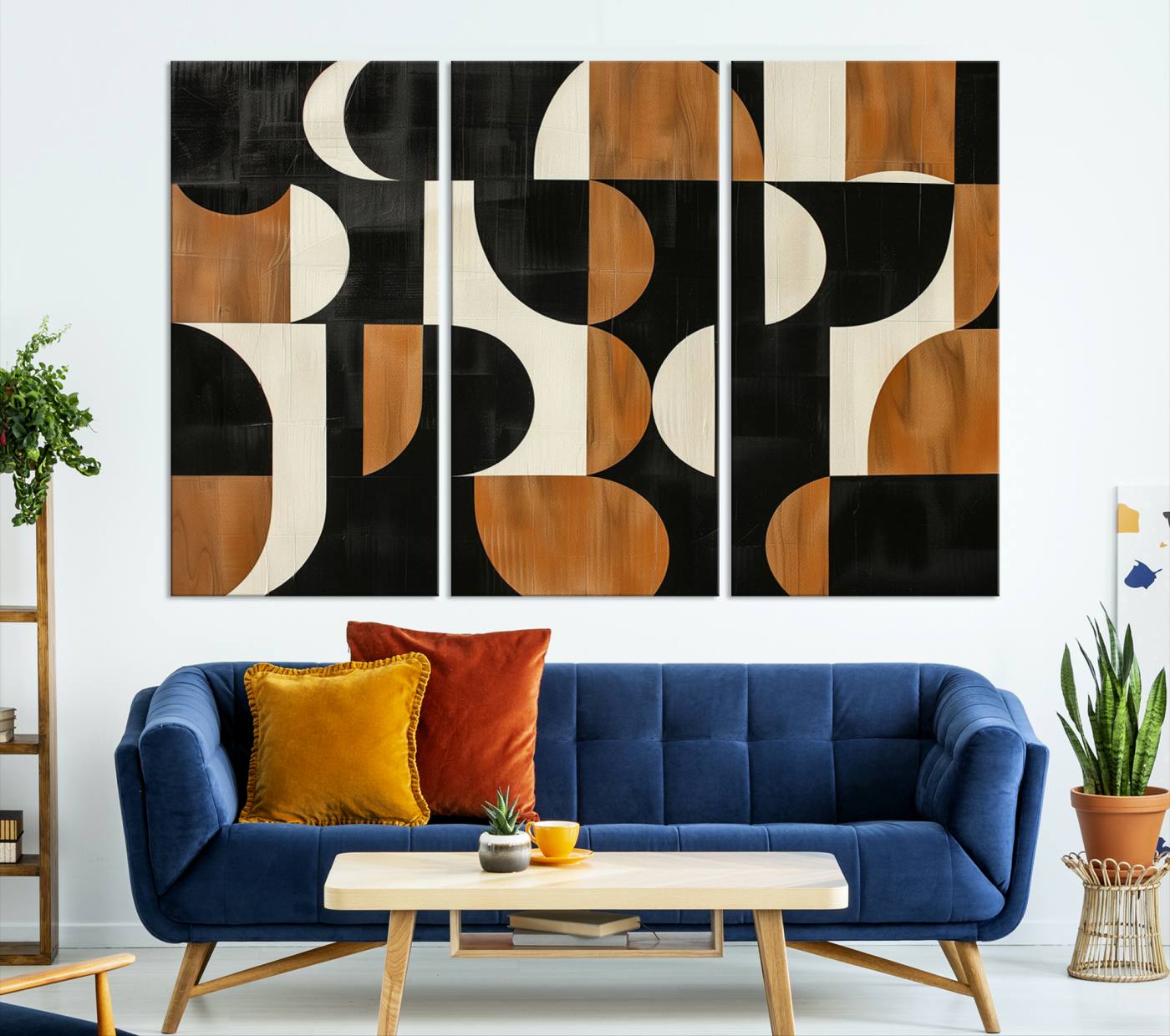 95169-MGV-CV-36X24-Abstract Geometric Wabi Sabi Wall Art Canvas Print Set – Minimalist Mid-Century Contemporary Artwork for Home, Office