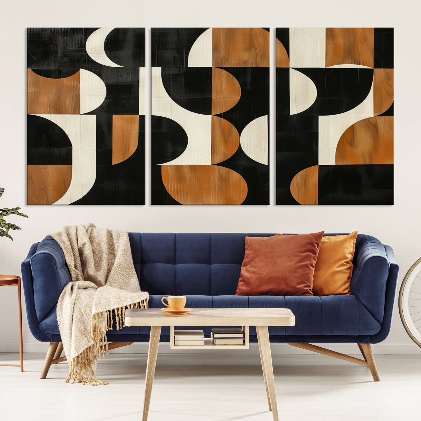 95169-MGV-CV-36X24-Abstract Geometric Wabi Sabi Wall Art Canvas Print Set – Minimalist Mid-Century Contemporary Artwork for Home, Office