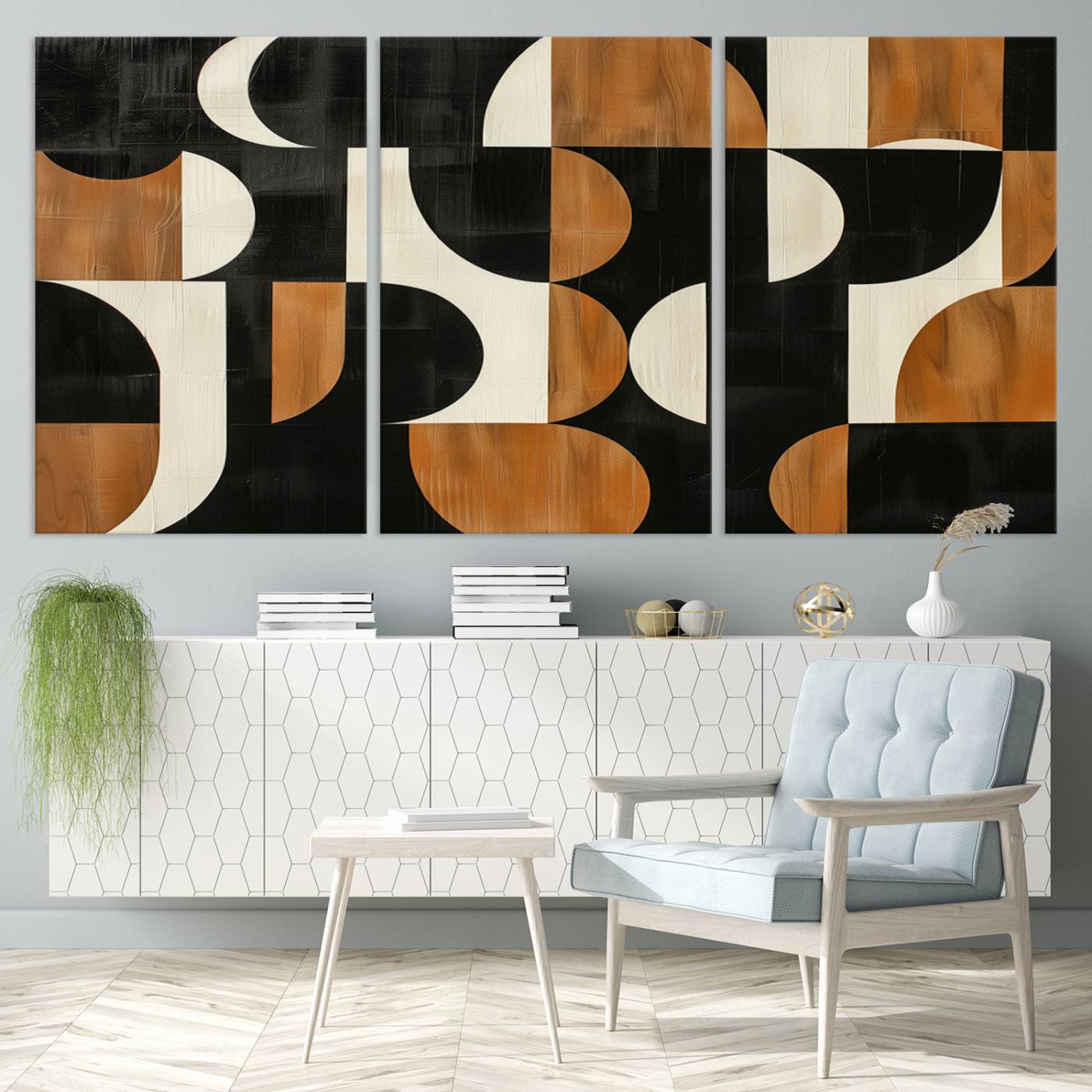 95169-MGV-CV-36X24-Abstract Geometric Wabi Sabi Wall Art Canvas Print Set – Minimalist Mid-Century Contemporary Artwork for Home, Office