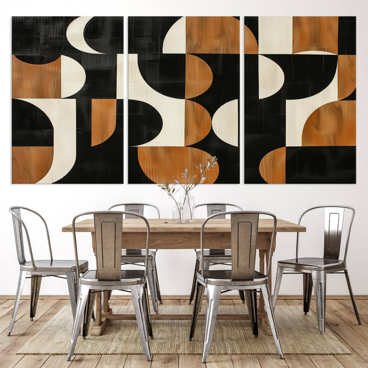 95169-MGV-CV-36X24-Abstract Geometric Wabi Sabi Wall Art Canvas Print Set – Minimalist Mid-Century Contemporary Artwork for Home, Office