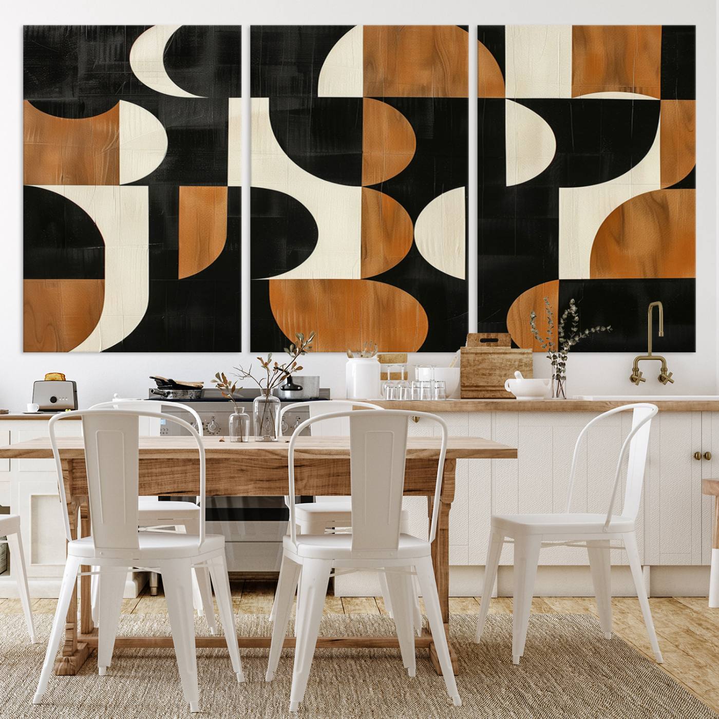 95169-MGV-CV-36X24-Abstract Geometric Wabi Sabi Wall Art Canvas Print Set – Minimalist Mid-Century Contemporary Artwork for Home, Office