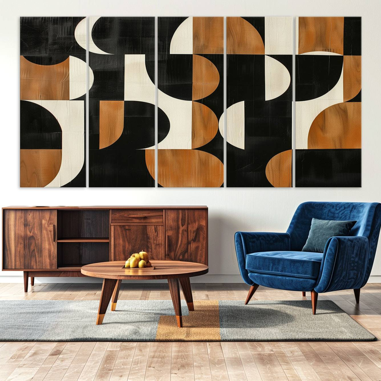 95169-MGV-CV-36X24-Abstract Geometric Wabi Sabi Wall Art Canvas Print Set – Minimalist Mid-Century Contemporary Artwork for Home, Office