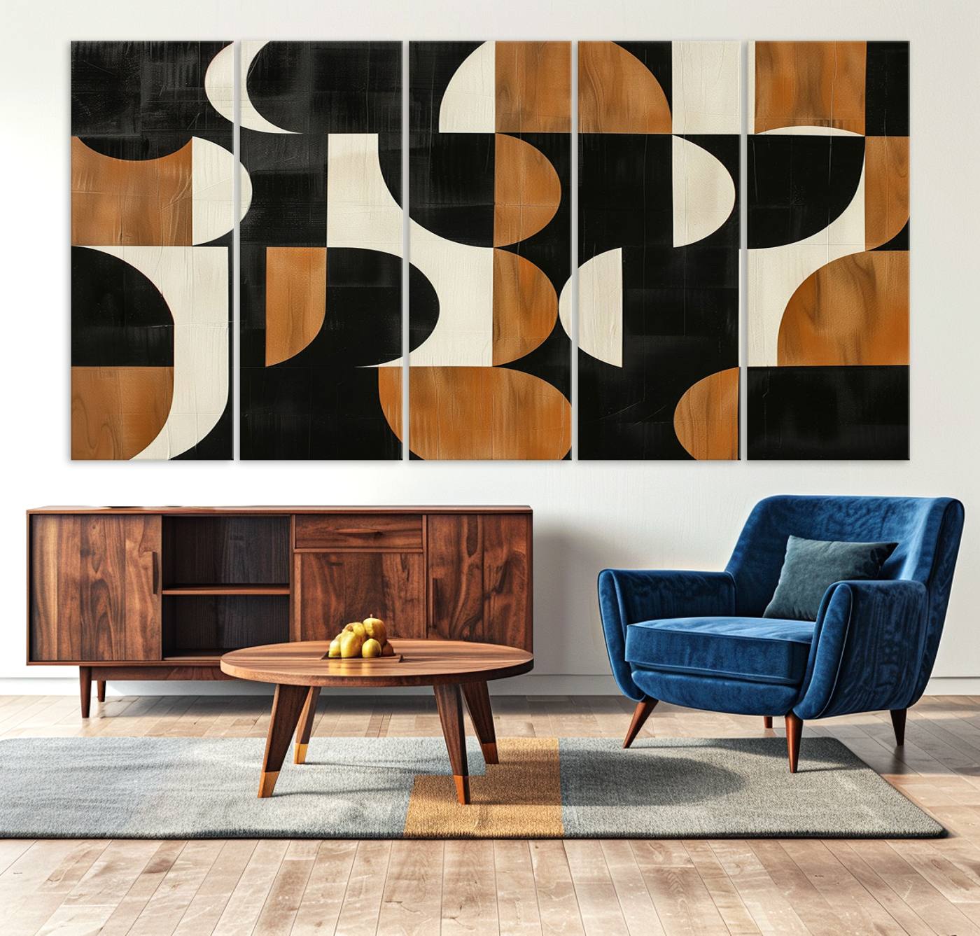 95169-MGV-CV-36X24-Abstract Geometric Wabi Sabi Wall Art Canvas Print Set – Minimalist Mid-Century Contemporary Artwork for Home, Office