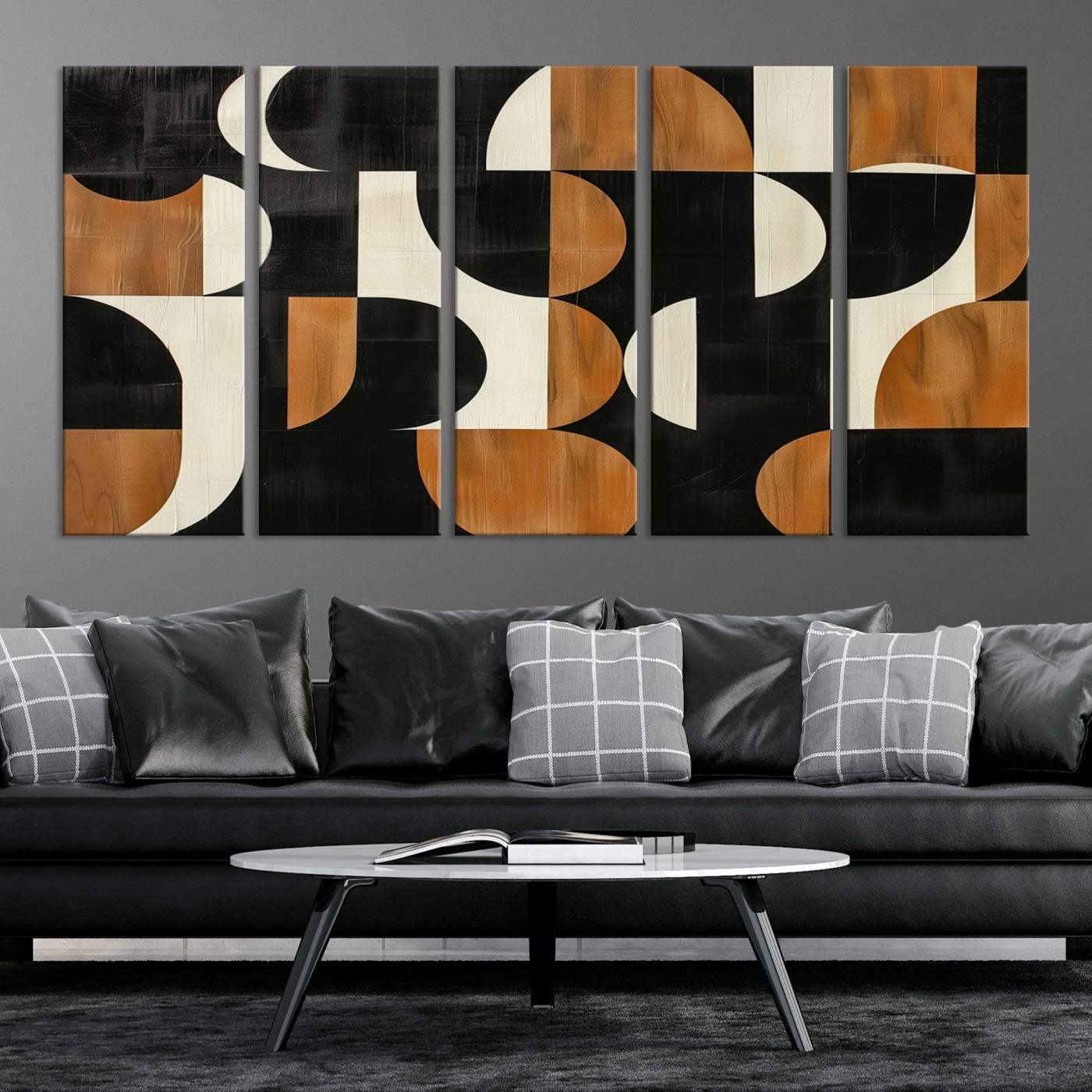 95169-MGV-CV-36X24-Abstract Geometric Wabi Sabi Wall Art Canvas Print Set – Minimalist Mid-Century Contemporary Artwork for Home, Office