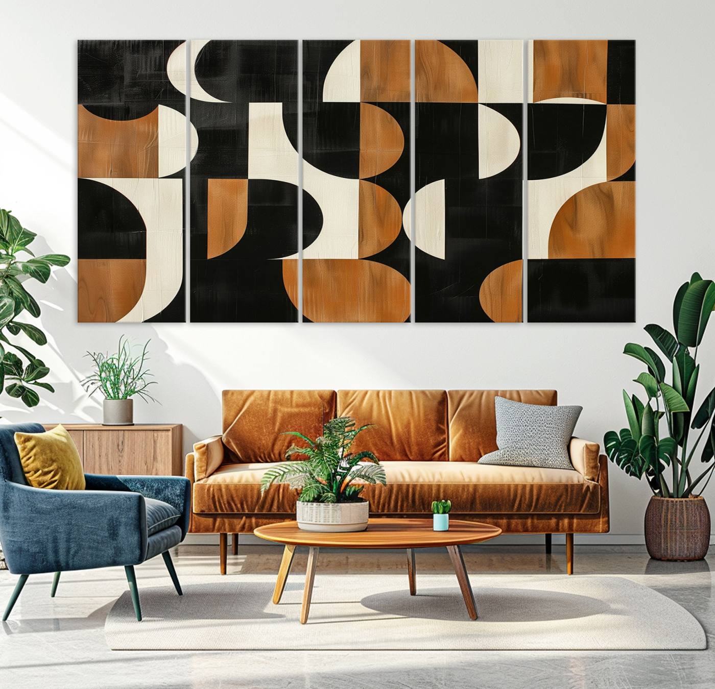 95169-MGV-CV-36X24-Abstract Geometric Wabi Sabi Wall Art Canvas Print Set – Minimalist Mid-Century Contemporary Artwork for Home, Office