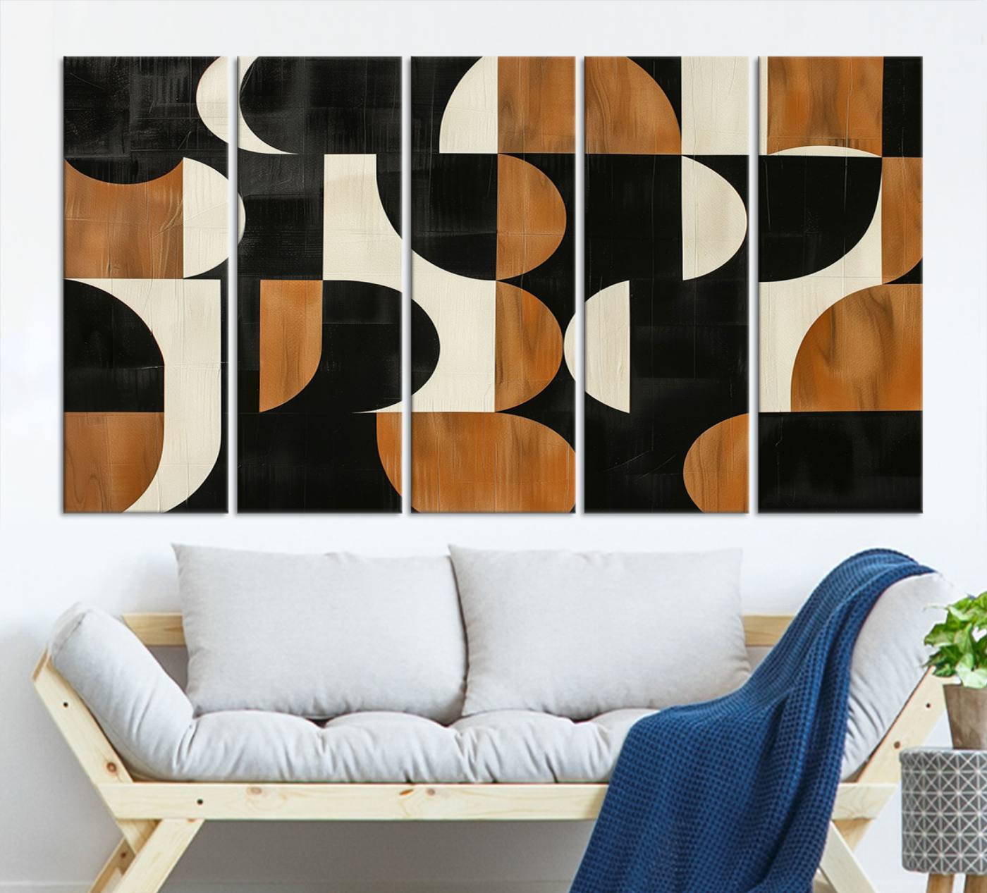 95169-MGV-CV-36X24-Abstract Geometric Wabi Sabi Wall Art Canvas Print Set – Minimalist Mid-Century Contemporary Artwork for Home, Office