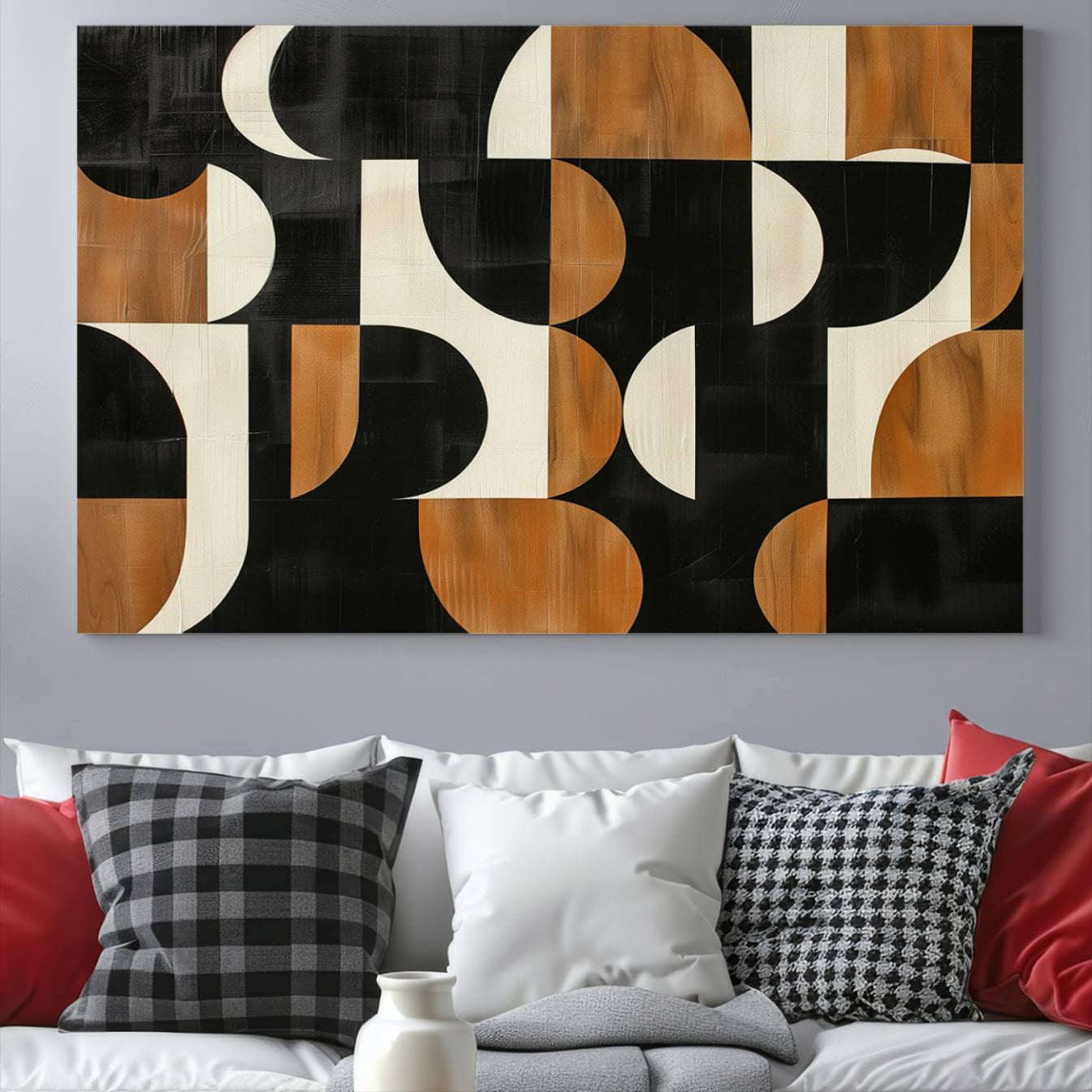 95169-MGV-CV-36X24-Abstract Geometric Wabi Sabi Wall Art Canvas Print Set – Minimalist Mid-Century Contemporary Artwork for Home, Office