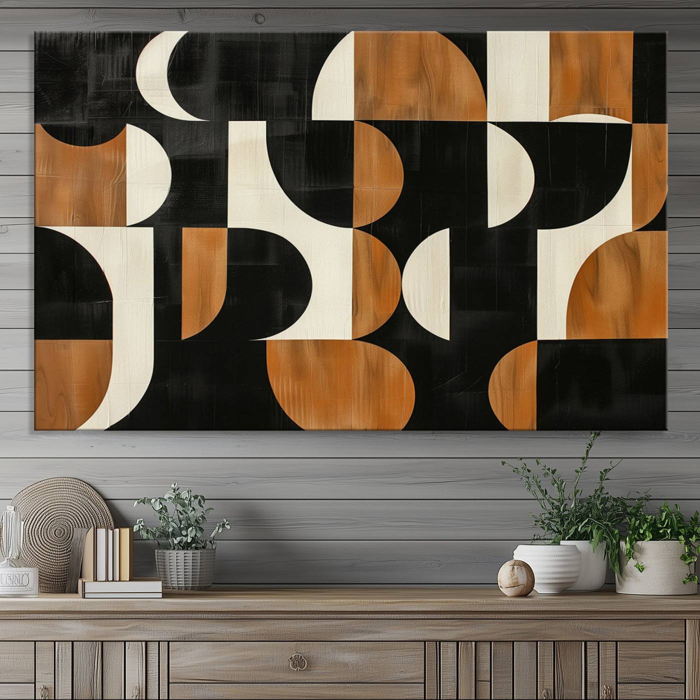 95169-MGV-CV-36X24-Abstract Geometric Wabi Sabi Wall Art Canvas Print Set – Minimalist Mid-Century Contemporary Artwork for Home, Office