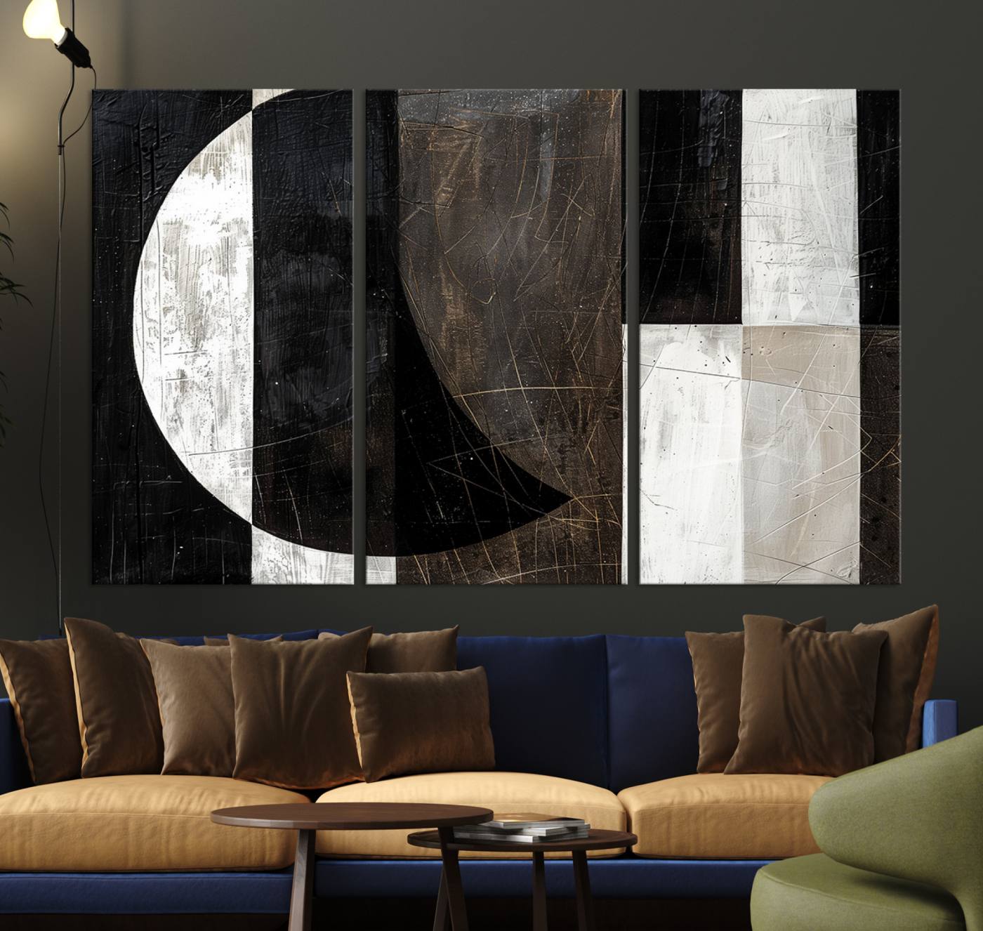 47880-MGV-CV-36X24-Abstract Modern Wabi Sabi Wall Art Canvas Print Set – Minimalist Mid-Century Contemporary Artwork for Home, Office