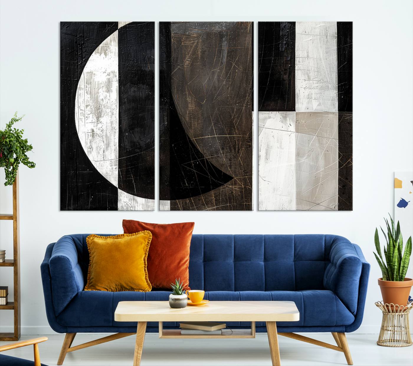 47880-MGV-CV-36X24-Abstract Modern Wabi Sabi Wall Art Canvas Print Set – Minimalist Mid-Century Contemporary Artwork for Home, Office