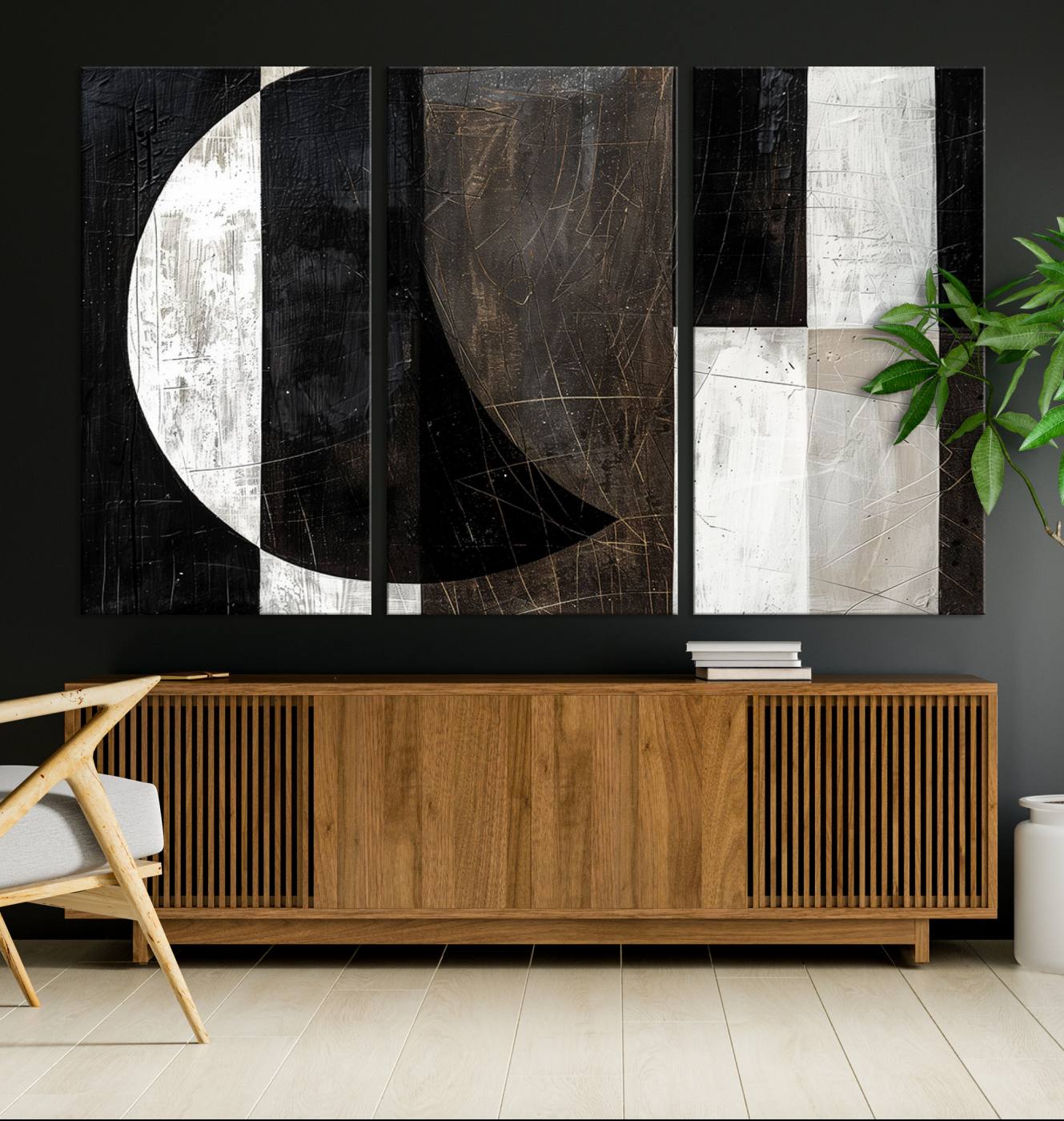 47880-MGV-CV-36X24-Abstract Modern Wabi Sabi Wall Art Canvas Print Set – Minimalist Mid-Century Contemporary Artwork for Home, Office