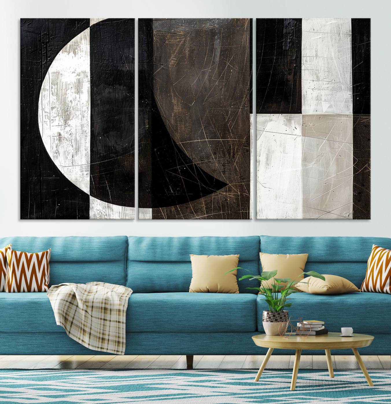 47880-MGV-CV-36X24-Abstract Modern Wabi Sabi Wall Art Canvas Print Set – Minimalist Mid-Century Contemporary Artwork for Home, Office