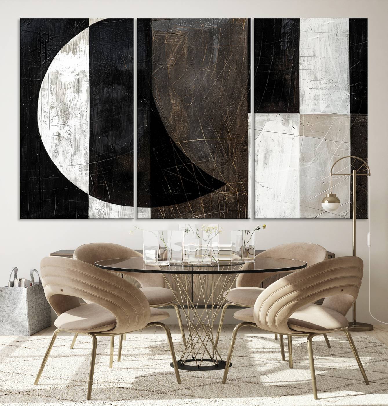 47880-MGV-CV-36X24-Abstract Modern Wabi Sabi Wall Art Canvas Print Set – Minimalist Mid-Century Contemporary Artwork for Home, Office