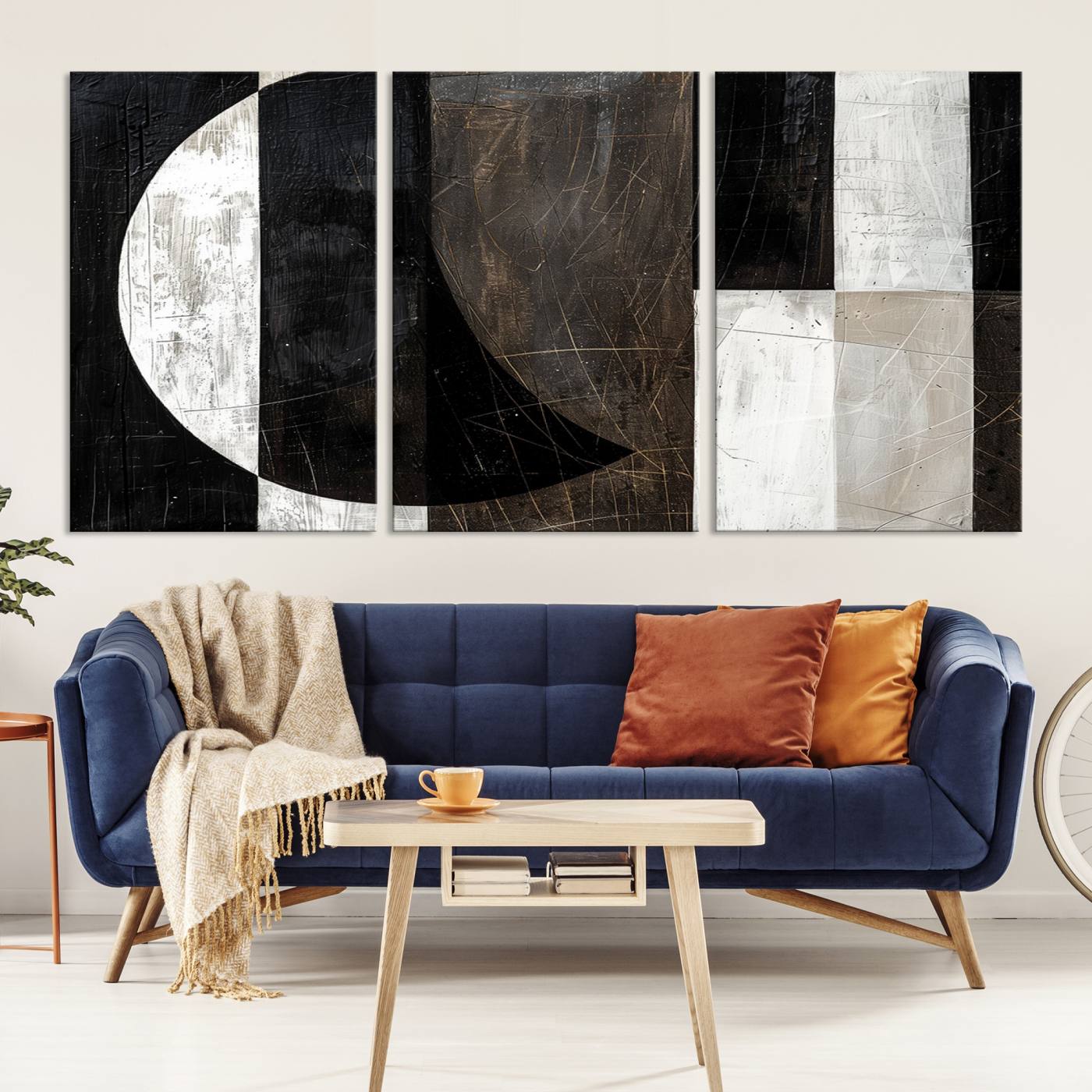 47880-MGV-CV-36X24-Abstract Modern Wabi Sabi Wall Art Canvas Print Set – Minimalist Mid-Century Contemporary Artwork for Home, Office