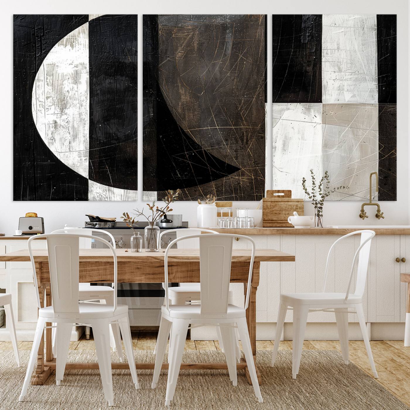 47880-MGV-CV-36X24-Abstract Modern Wabi Sabi Wall Art Canvas Print Set – Minimalist Mid-Century Contemporary Artwork for Home, Office