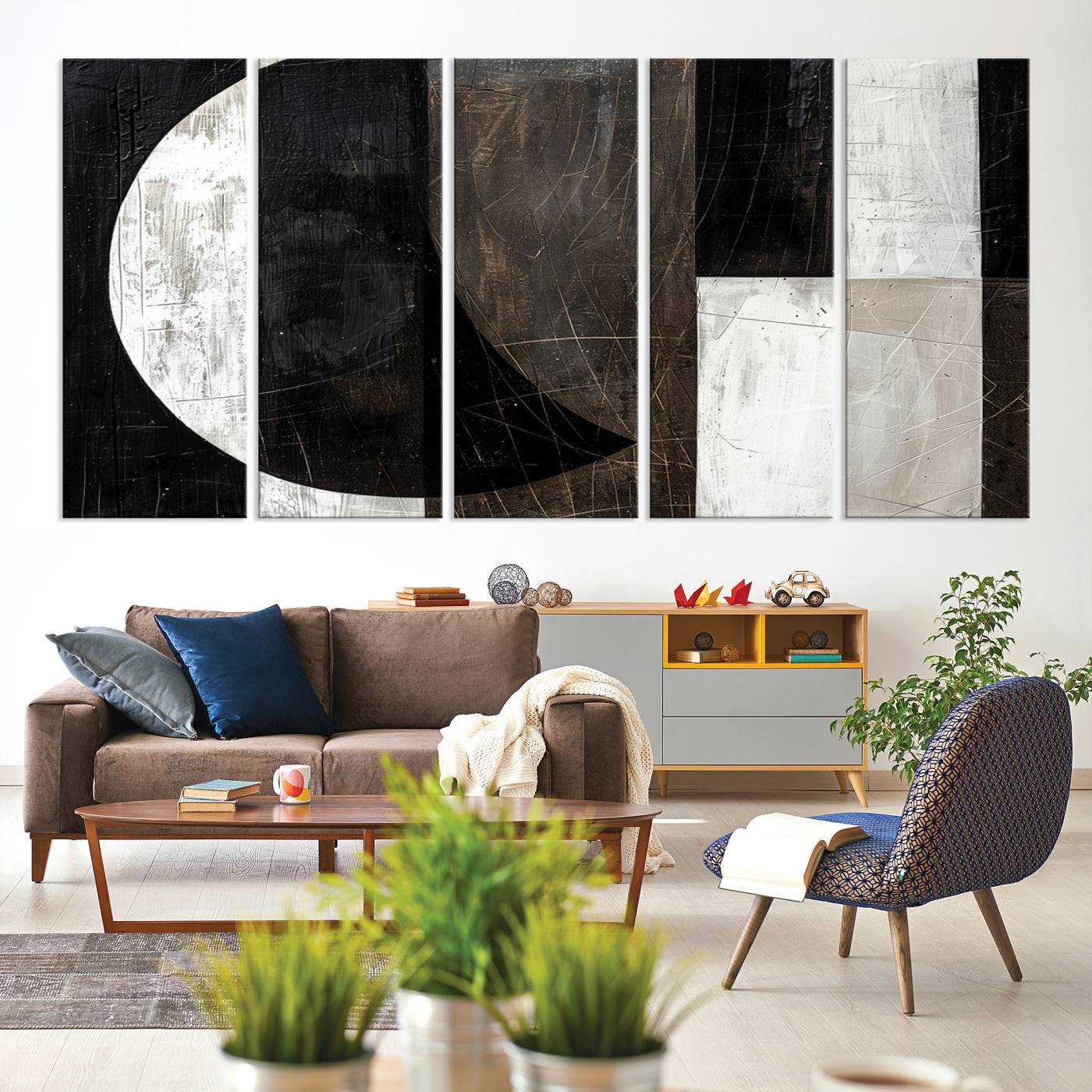 47880-MGV-CV-36X24-Abstract Modern Wabi Sabi Wall Art Canvas Print Set – Minimalist Mid-Century Contemporary Artwork for Home, Office