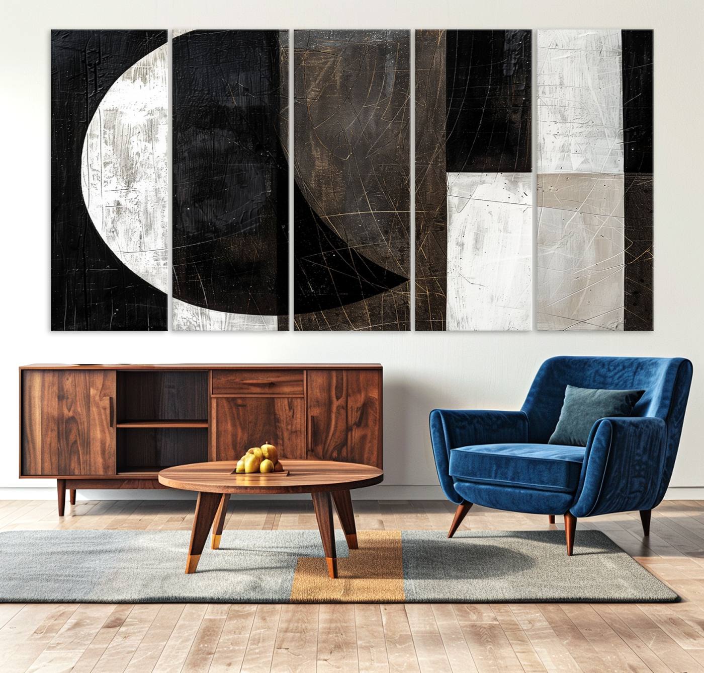 47880-MGV-CV-36X24-Abstract Modern Wabi Sabi Wall Art Canvas Print Set – Minimalist Mid-Century Contemporary Artwork for Home, Office