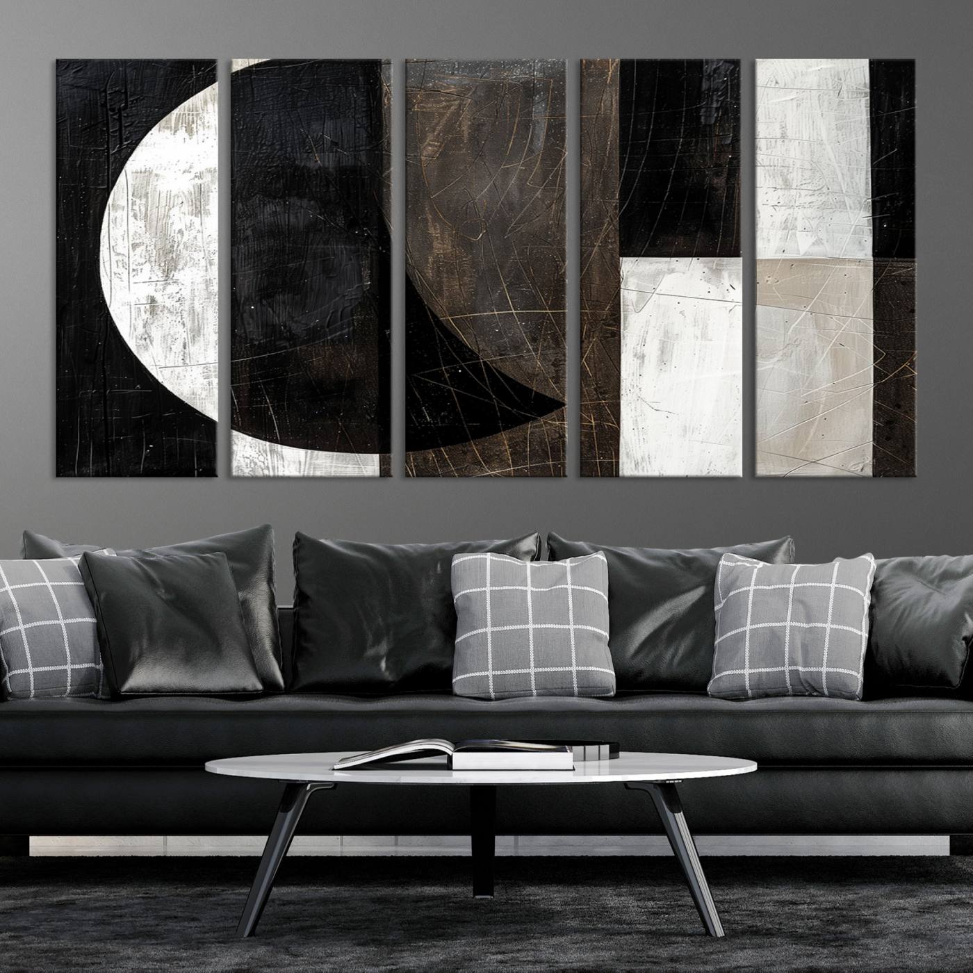 47880-MGV-CV-36X24-Abstract Modern Wabi Sabi Wall Art Canvas Print Set – Minimalist Mid-Century Contemporary Artwork for Home, Office