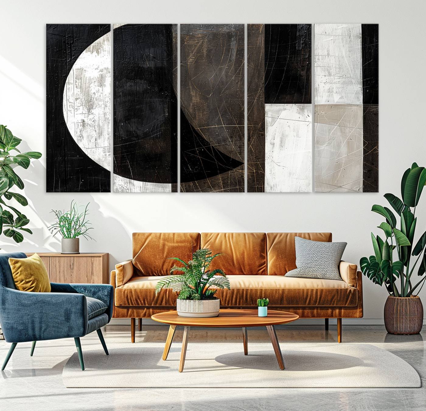 47880-MGV-CV-36X24-Abstract Modern Wabi Sabi Wall Art Canvas Print Set – Minimalist Mid-Century Contemporary Artwork for Home, Office