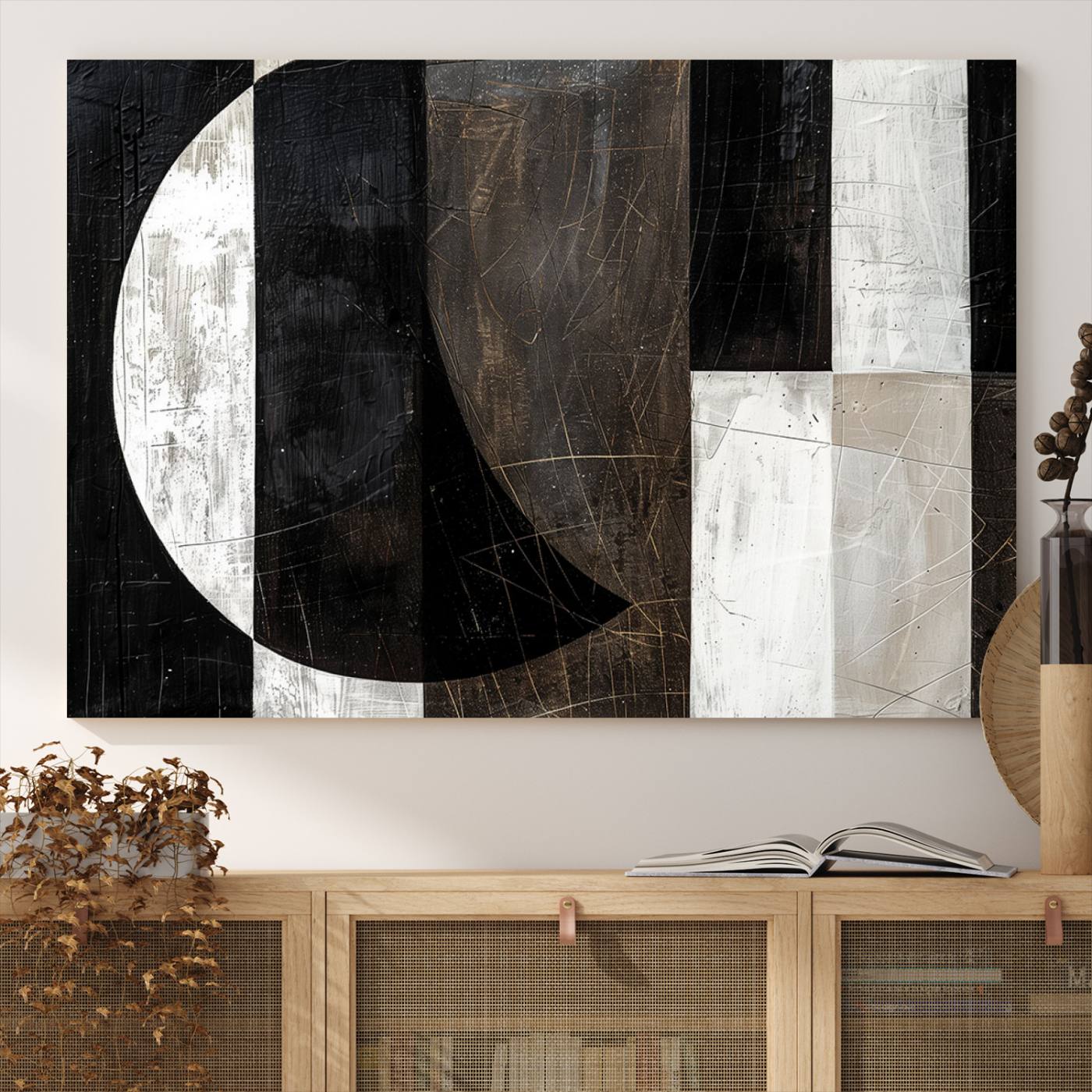 47880-MGV-CV-36X24-Abstract Modern Wabi Sabi Wall Art Canvas Print Set – Minimalist Mid-Century Contemporary Artwork for Home, Office
