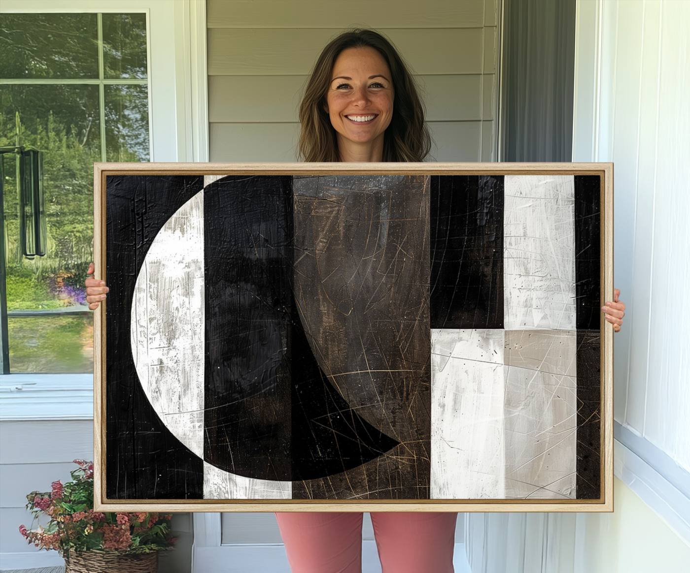 47880-MGV-CV-36X24-Abstract Modern Wabi Sabi Wall Art Canvas Print Set – Minimalist Mid-Century Contemporary Artwork for Home, Office