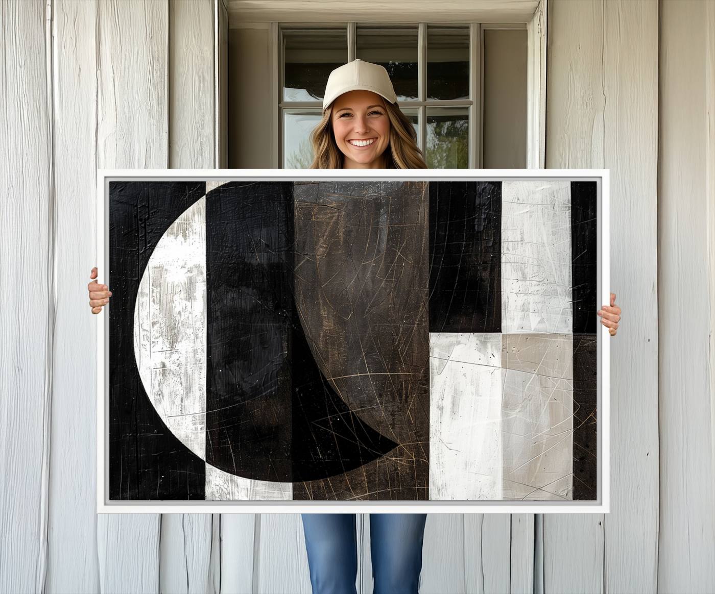 47880-MGV-CV-36X24-Abstract Modern Wabi Sabi Wall Art Canvas Print Set – Minimalist Mid-Century Contemporary Artwork for Home, Office