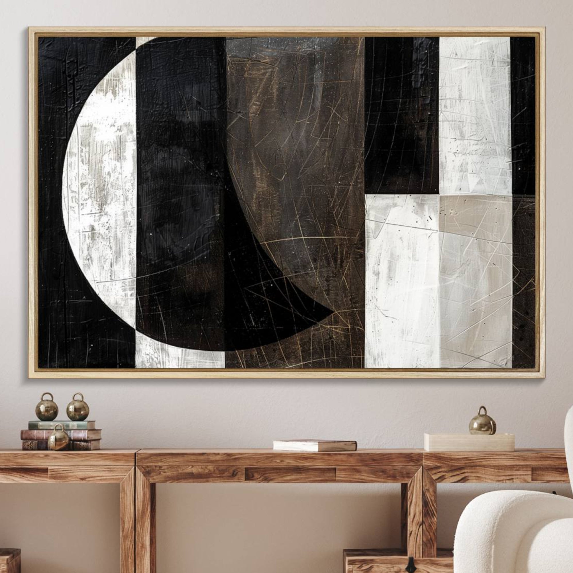 47880-MGV-FC-36X24_Natural-Abstract Modern Wabi Sabi Wall Art Canvas Print Set – Minimalist Mid-Century Contemporary Artwork for Home, Office