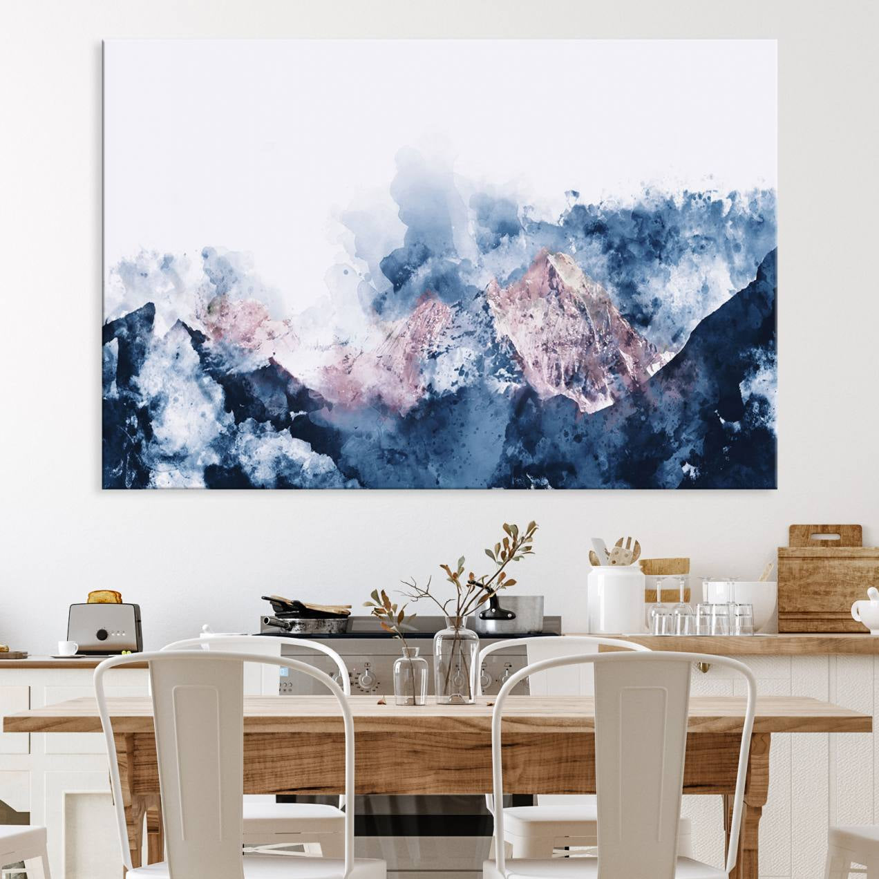 39678-MGV-CV-36X24-Abstract Watercolor Mountain Landscape Art Canvas Print
