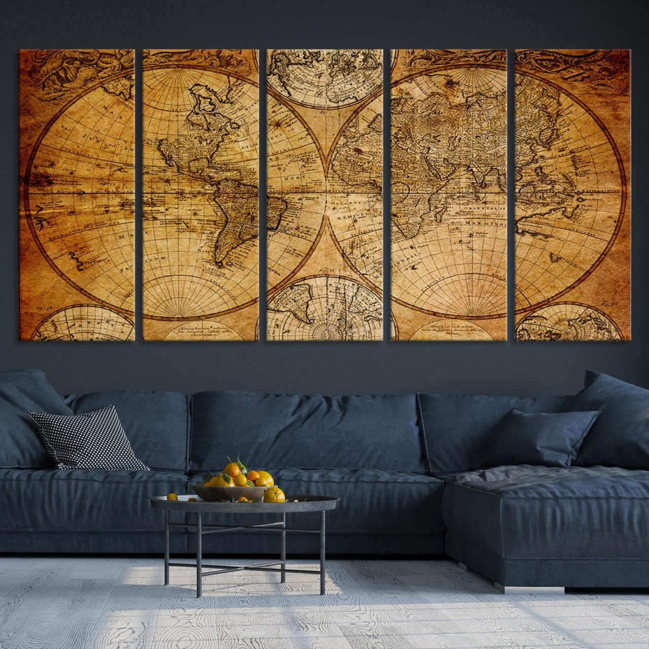 -Push Pin World Map Canvas Print – Framed Wall Art for Couples to Track Their Travels – Anniversary