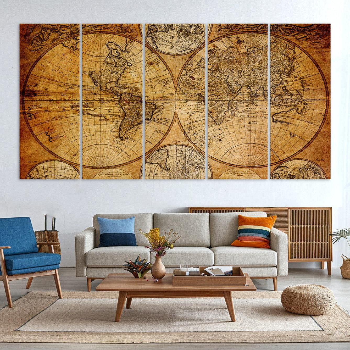 -Push Pin World Map Canvas Print – Framed Wall Art for Couples to Track Their Travels – Anniversary